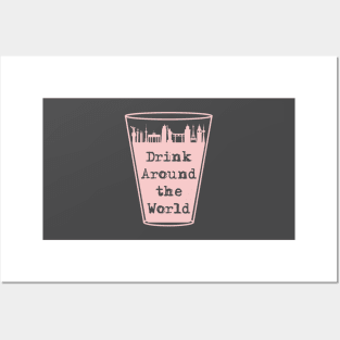 Drink Around the World Country Cup Millennial Pink Posters and Art